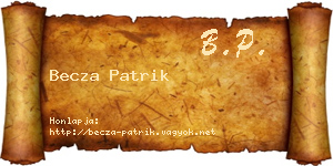 Becza Patrik névjegykártya