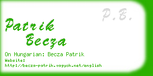 patrik becza business card